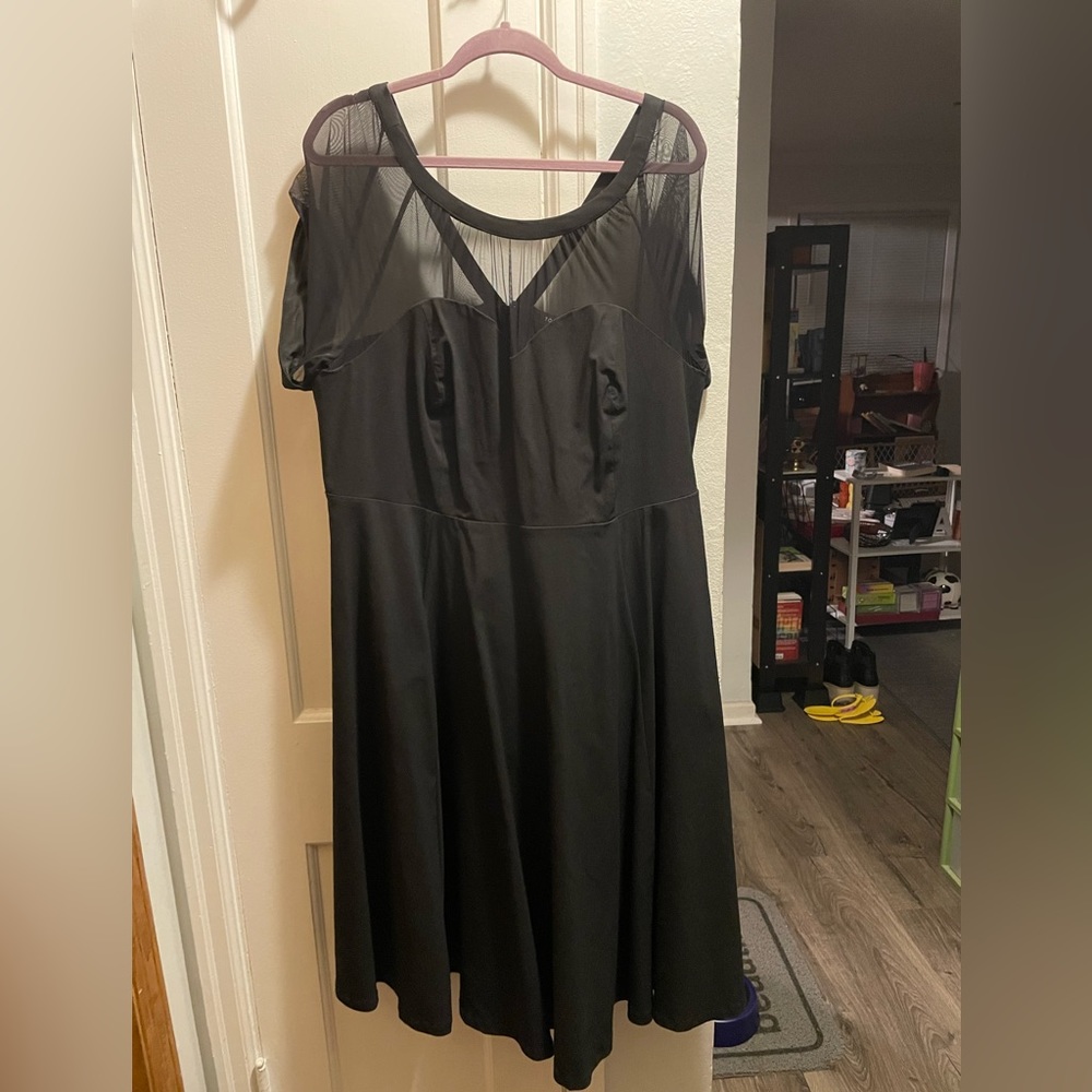 Torrid Black Midi Mesh Swing Dress